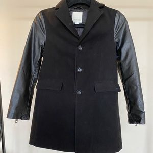 Diesel Wool Trench leather sleeves